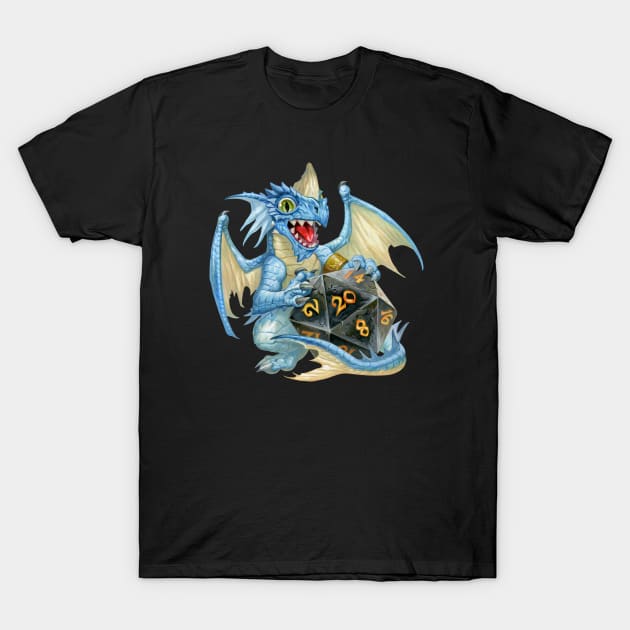 Baby Lightning Dragon with D20 T-Shirt by GatheringoftheGeek